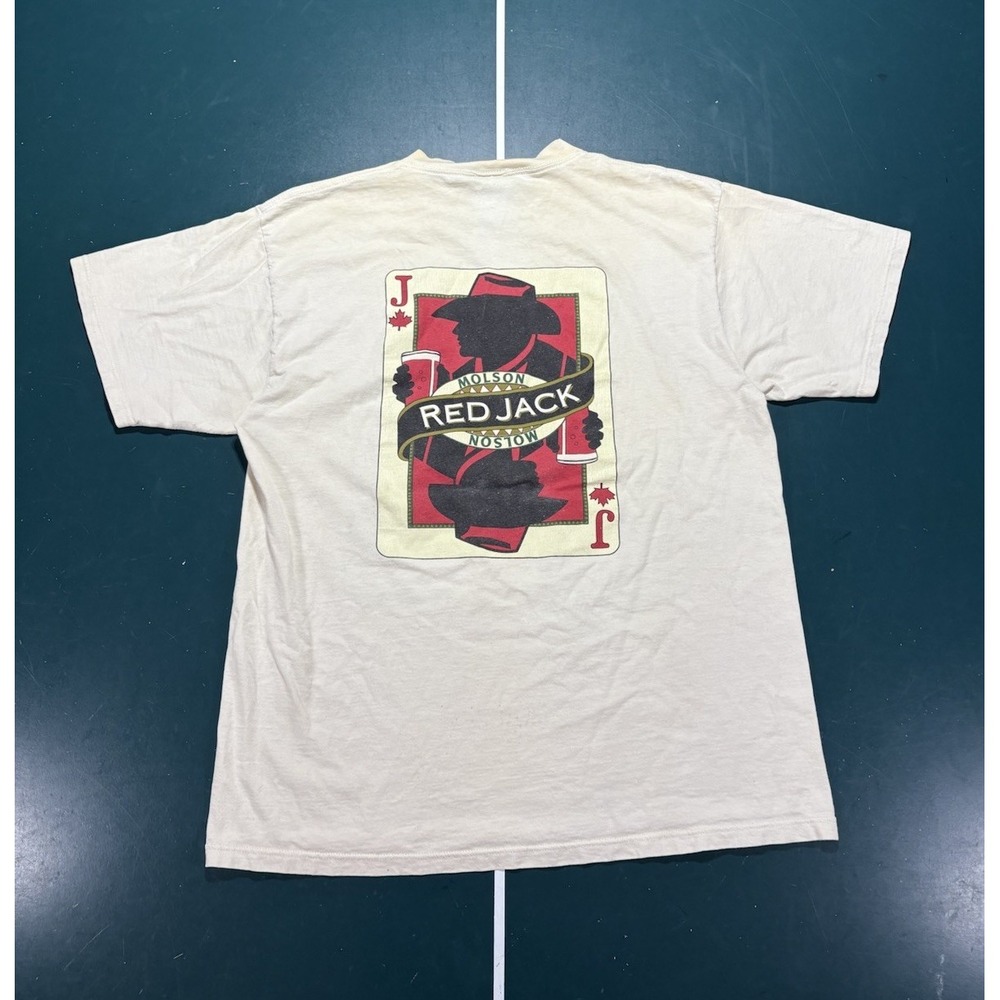 Vintage Molson Red Jack Canadian Beer T Shirt Men's XL Jack Spades 90s Promo Tee